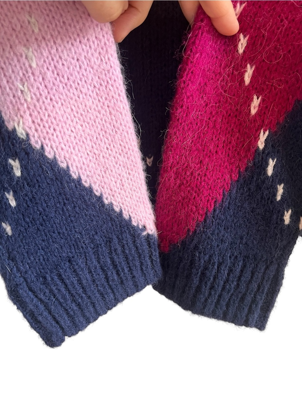 Olsen Olivia argyle sweather in soft alpaca knit sweater Sz M like new condition - Picture 6 of 13